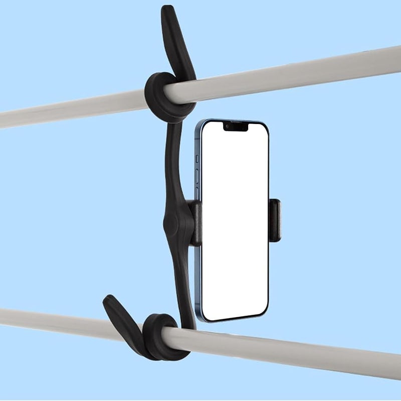 Black Treadmill Phone Holder Adjustable Grip Bendable Stand for Gym Equipment - Image 3